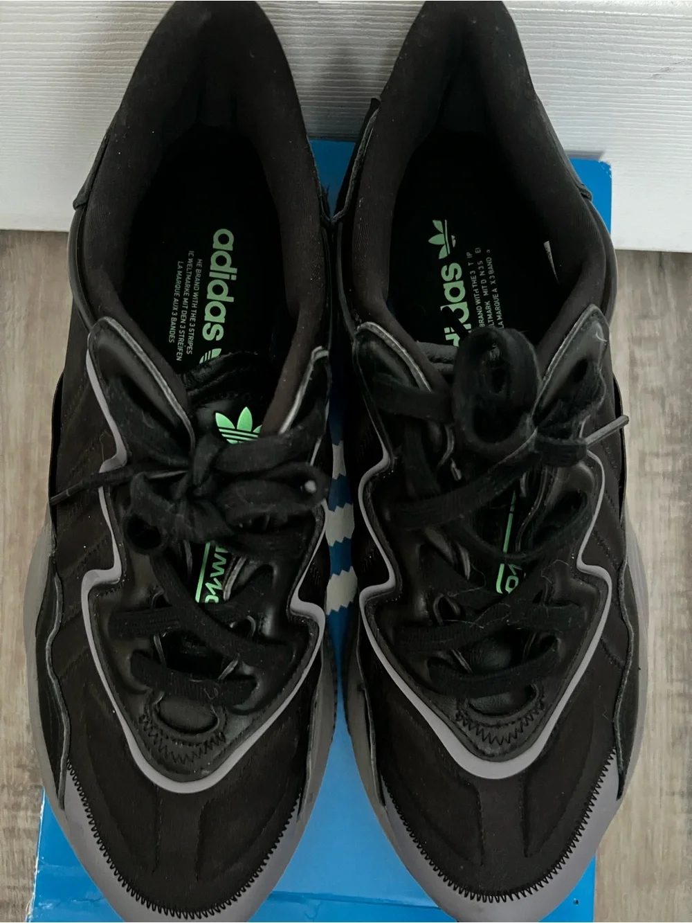 Adidas Ozweego 'Black Charcoal Screaming Green'